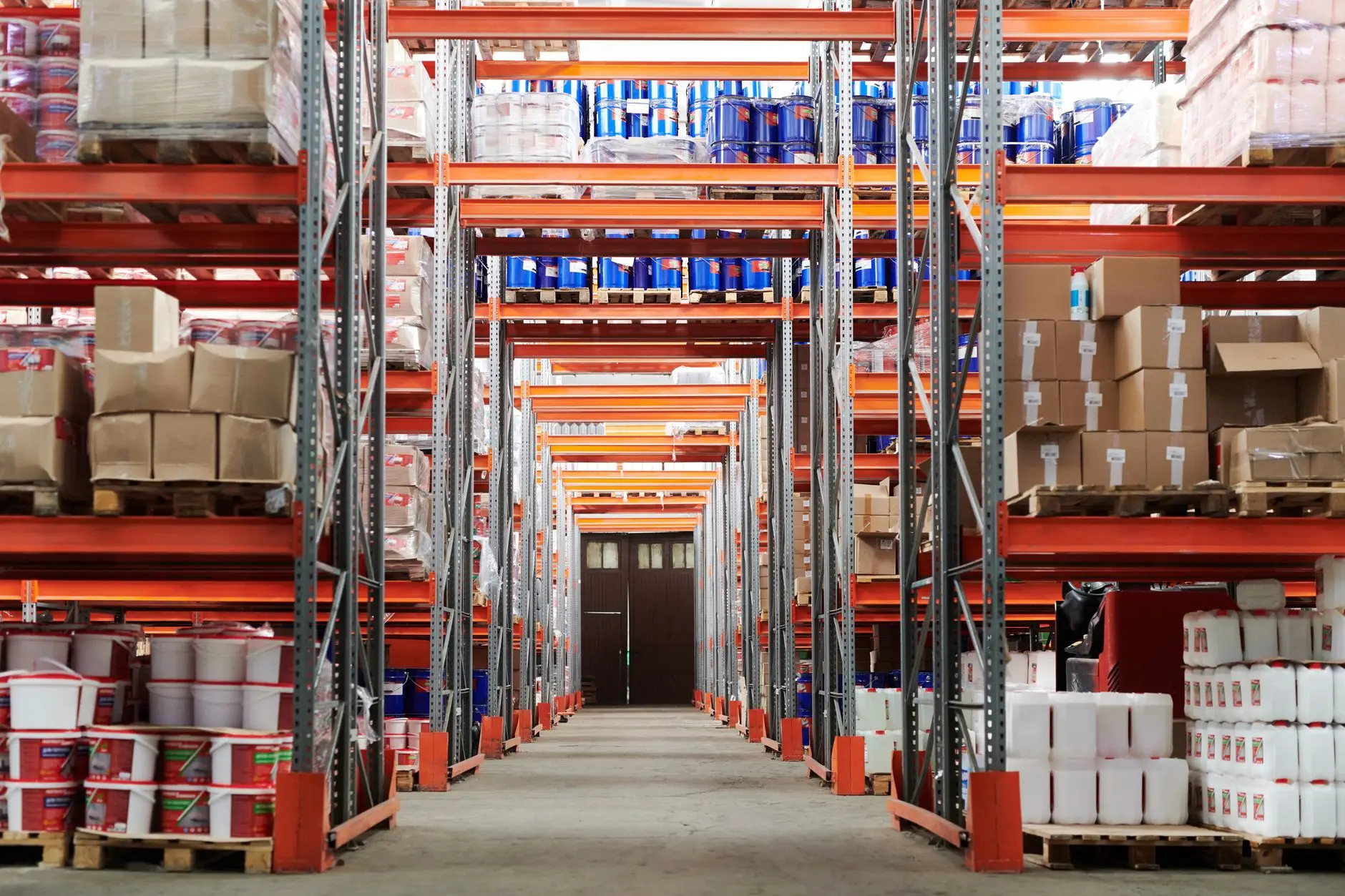 Refrigeration plant room: CO2 transcritical compressor pack, gauges and pipework